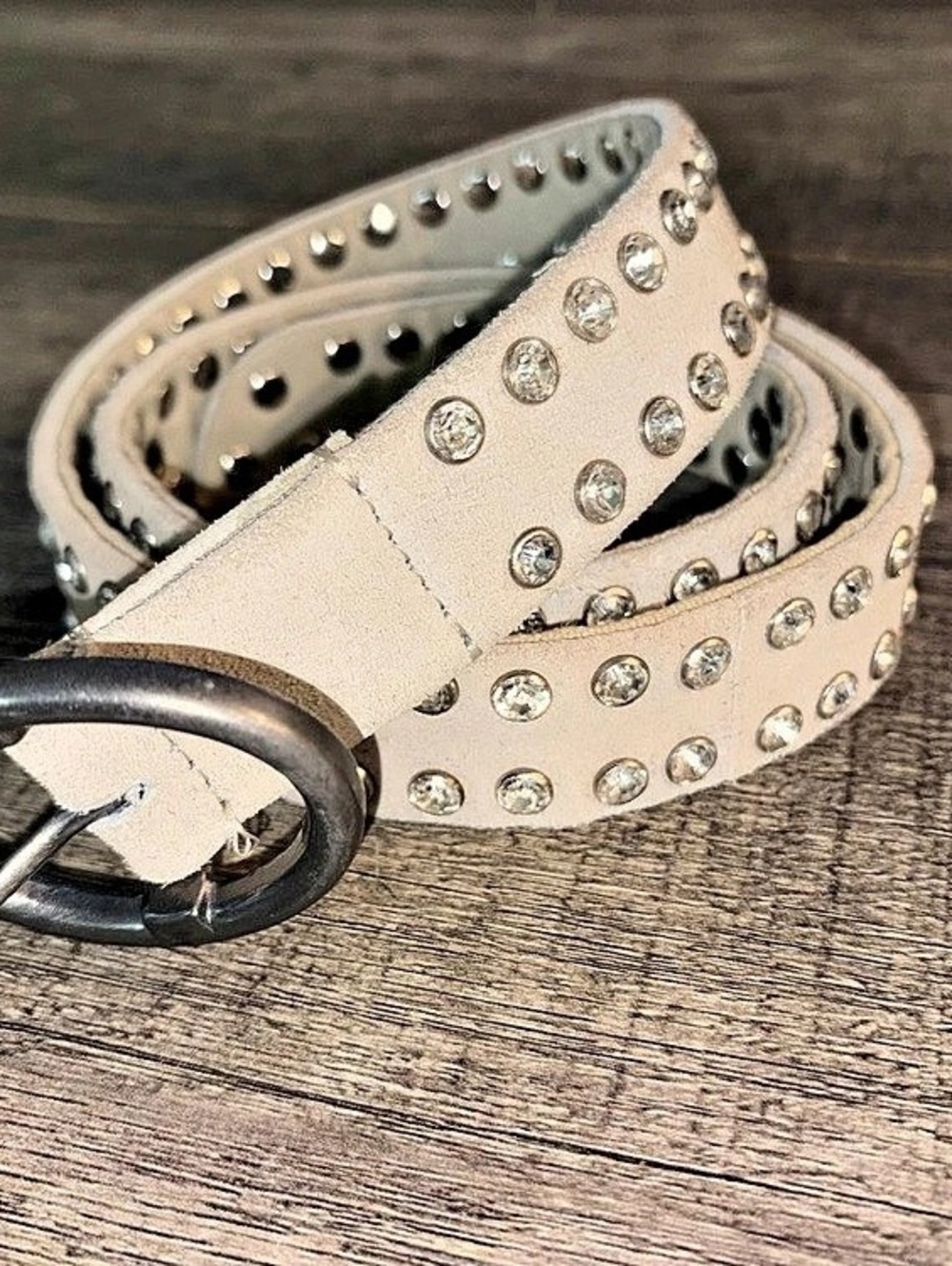 FREE PEOPLE Studded Belt in Cream